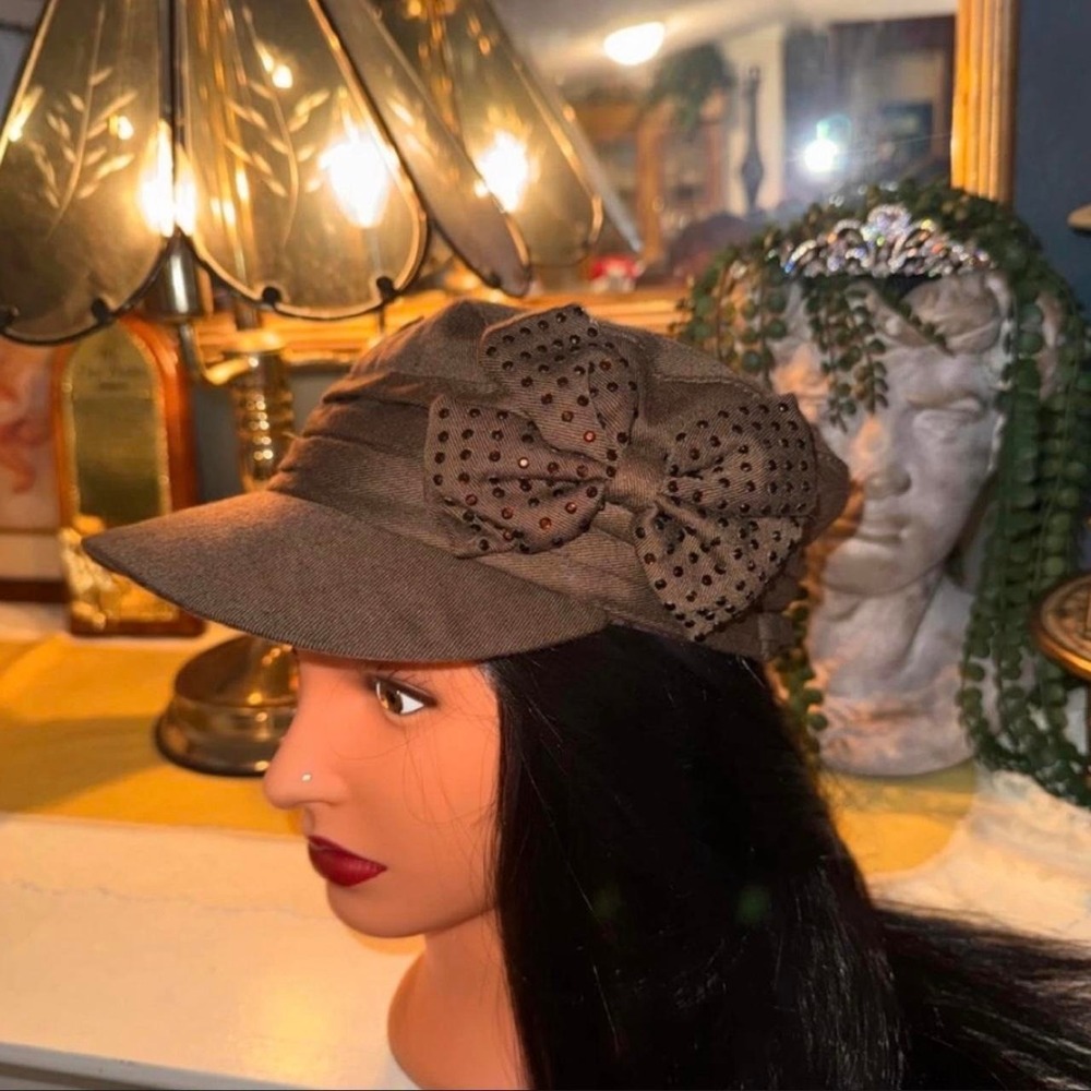 Vintage Y2K Brown Newsboy Cap